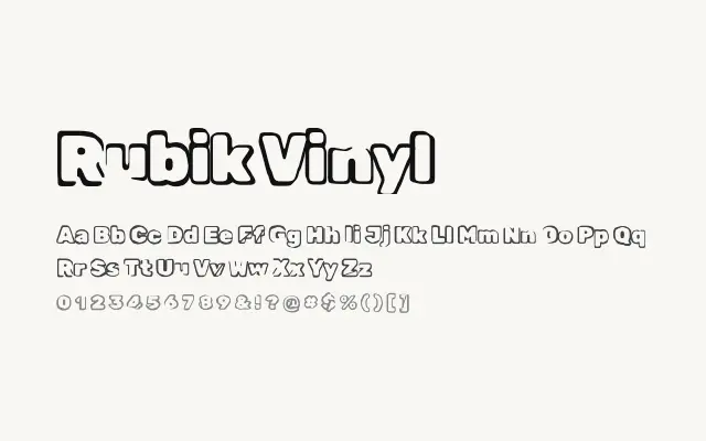 Rubik Vinyl specimen from Google Fonts