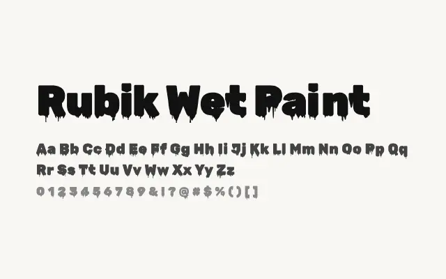 Rubik Wet Paint specimen from Google Fonts