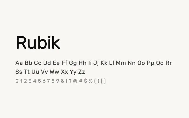 Rubik specimen from Google Fonts