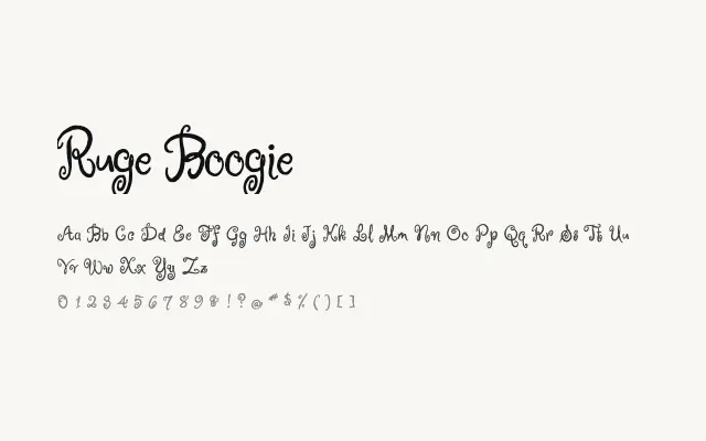 Ruge Boogie specimen from Google Fonts