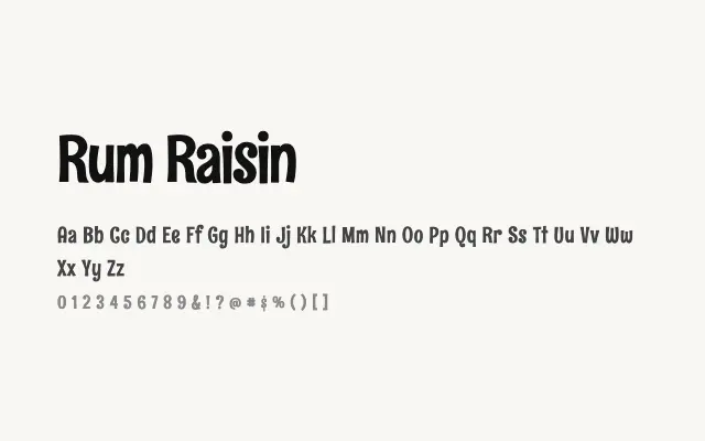 Rum Raisin specimen from Google Fonts
