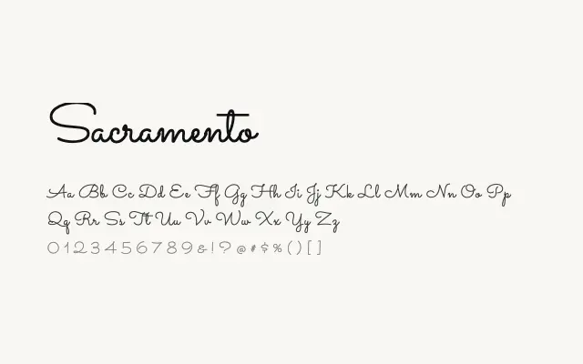 Sacramento specimen from Google Fonts