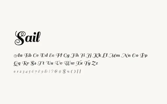 Sail specimen from Google Fonts