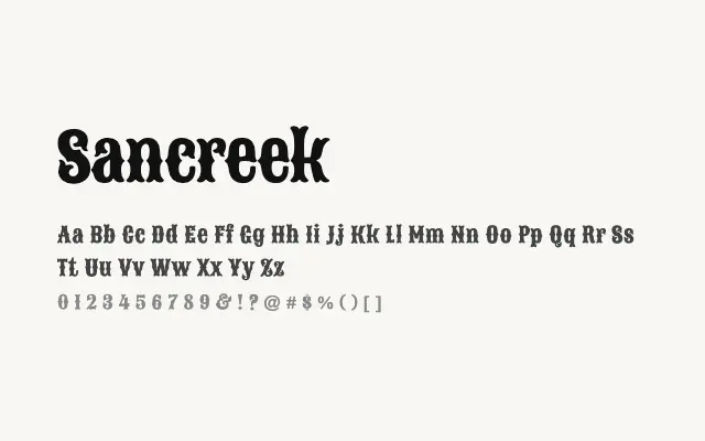 Sancreek specimen from Google Fonts