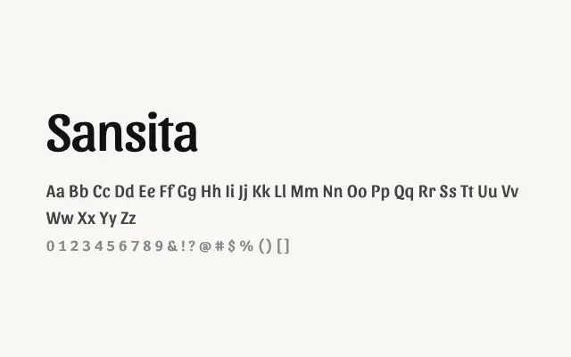 Sansita specimen from Google Fonts