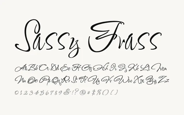 Sassy Frass specimen from Google Fonts