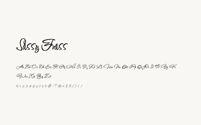 Sassy Frass specimen from Google Fonts