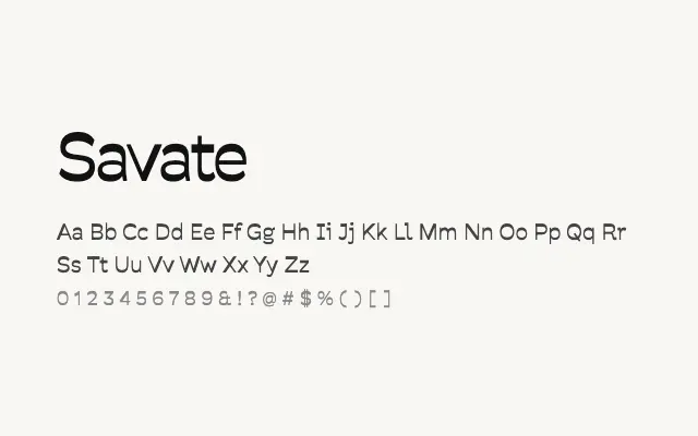 Savate specimen from Google Fonts