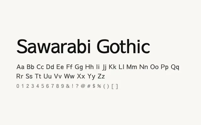 Sawarabi Gothic specimen from Google Fonts
