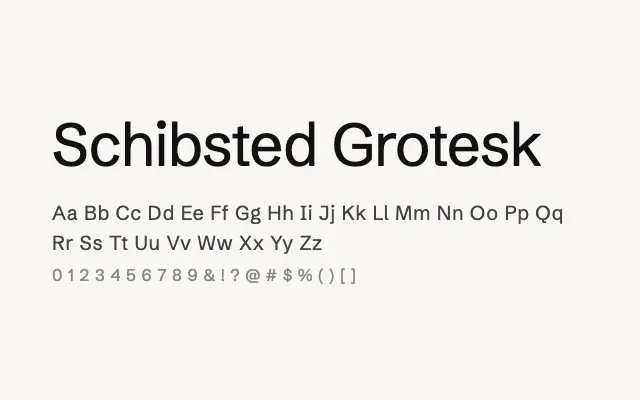 Schibsted Grotesk specimen from Google Fonts