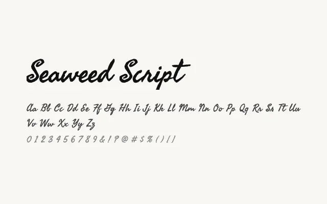 Seaweed Script specimen from Google Fonts