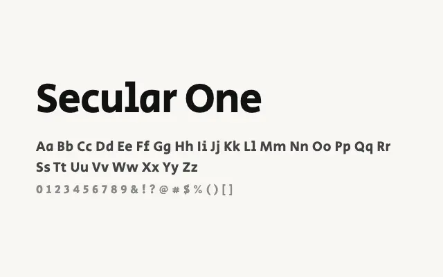 Secular One specimen from Google Fonts