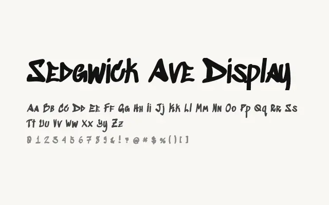 Sedgwick Ave Display specimen from Google Fonts