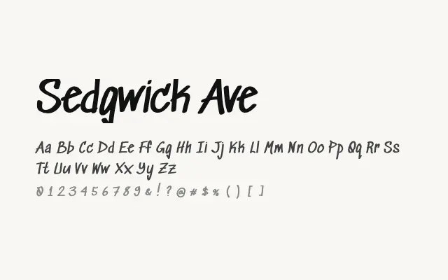 Sedgwick Ave specimen from Google Fonts