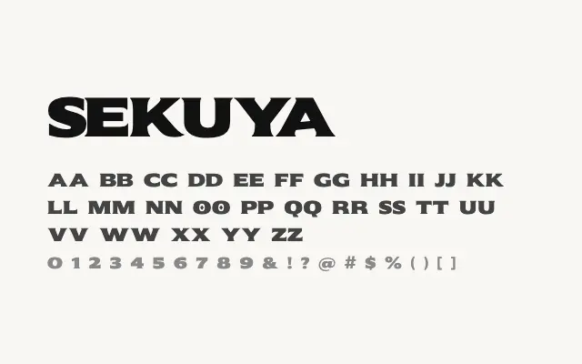 Sekuya specimen from Google Fonts