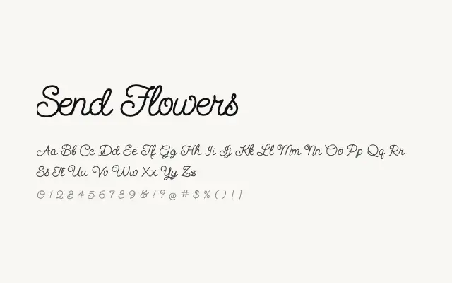 Send Flowers specimen from Google Fonts