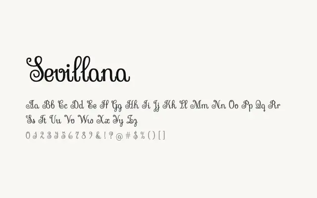Sevillana specimen from Google Fonts