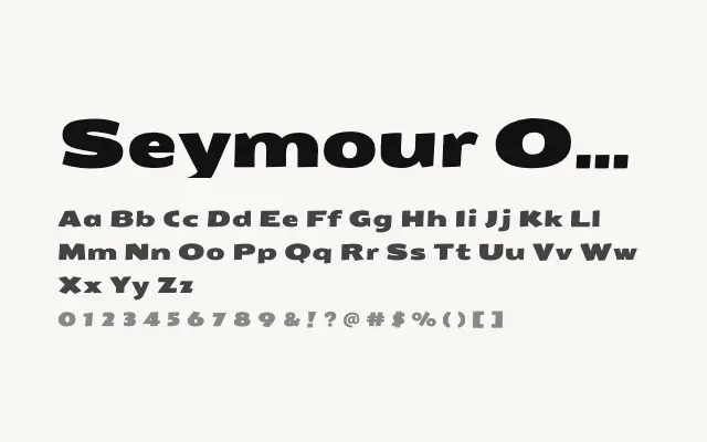 Seymour One specimen from Google Fonts