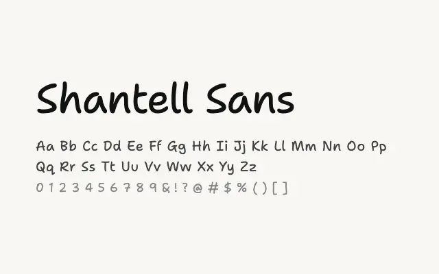 Shantell Sans specimen from Google Fonts