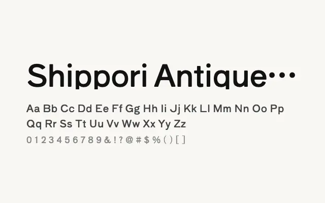 Shippori Antique B1 specimen from Google Fonts