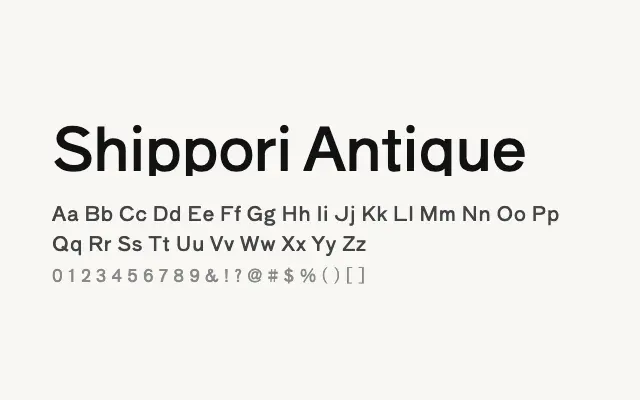 Shippori Antique specimen from Google Fonts
