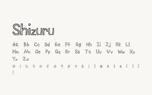 Shizuru specimen from Google Fonts