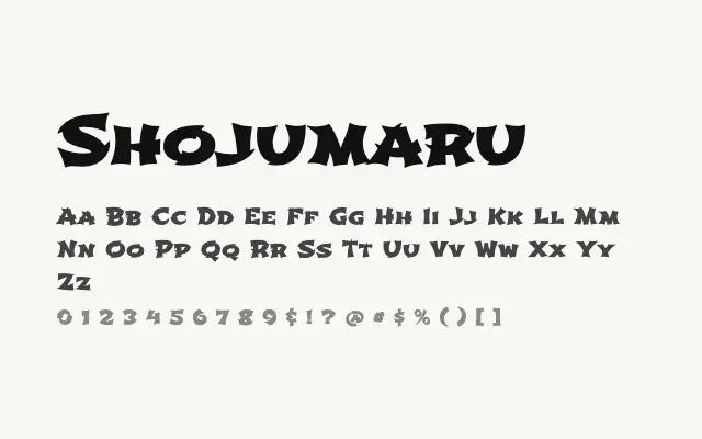 Shojumaru specimen from Google Fonts