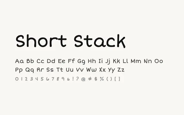 Short Stack specimen from Google Fonts