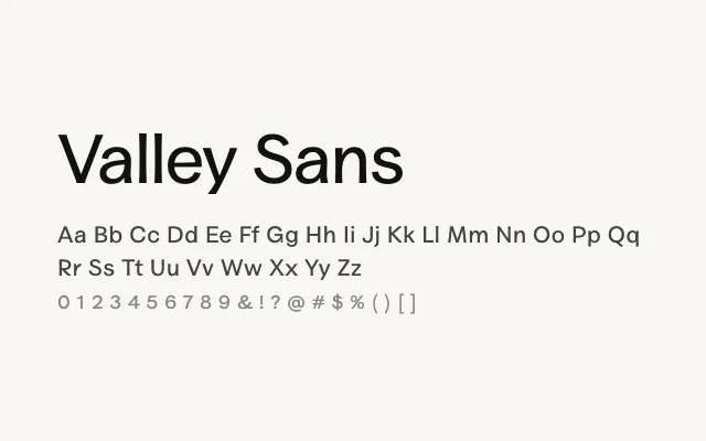 Valley Sans specimen from Google Fonts