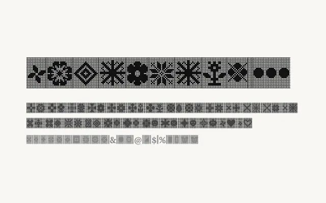 Yarndings 20 Charted specimen from Google Fonts