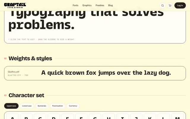 Glaftro specimen from Graptail Type Supply Company