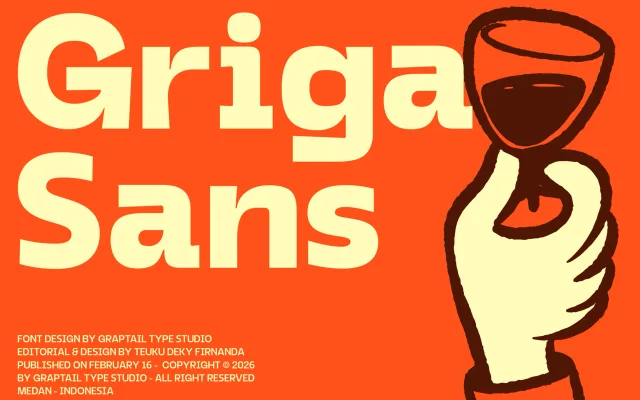 Griga - Family Font specimen from Graptail Type Supply Company