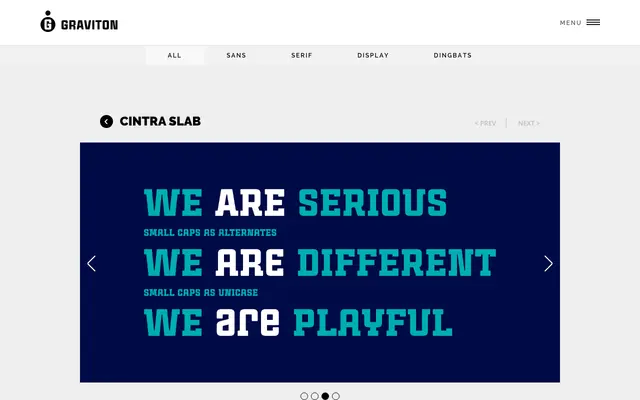 Cintra Slab specimen from Graviton Font Foundry