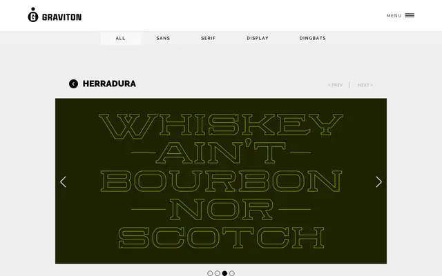 Herradura specimen from Graviton Font Foundry