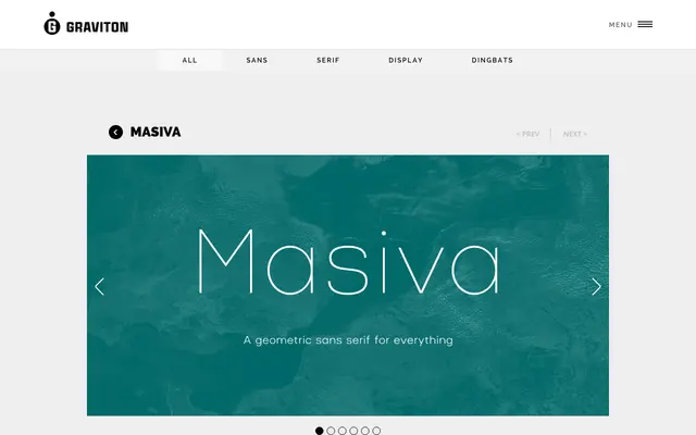 Masiva specimen from Graviton Font Foundry