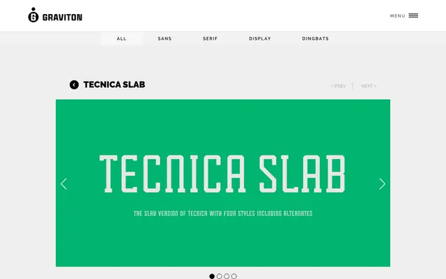 Tecnica Slab specimen from Graviton Font Foundry