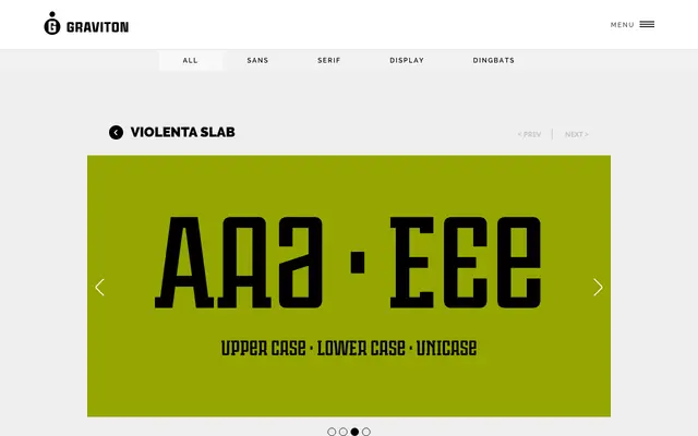 Violenta Slab specimen from Graviton Font Foundry