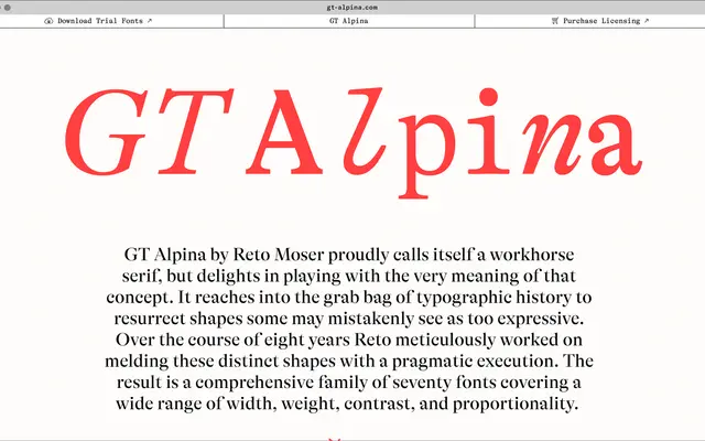 GT Alpina specimen from Grilli Type
