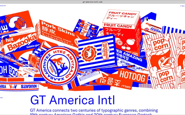 GT America Intl Collection specimen from Grilli Type