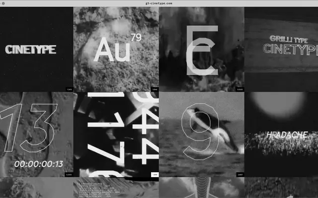 GT Cinetype specimen from Grilli Type