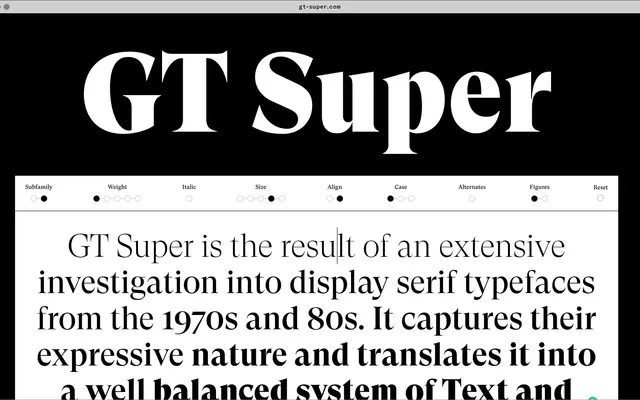 GT Super specimen from Grilli Type