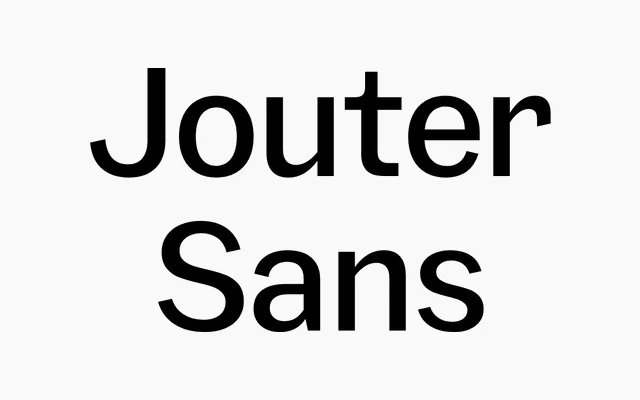 Jouter Sans specimen from Groteskly Yours
