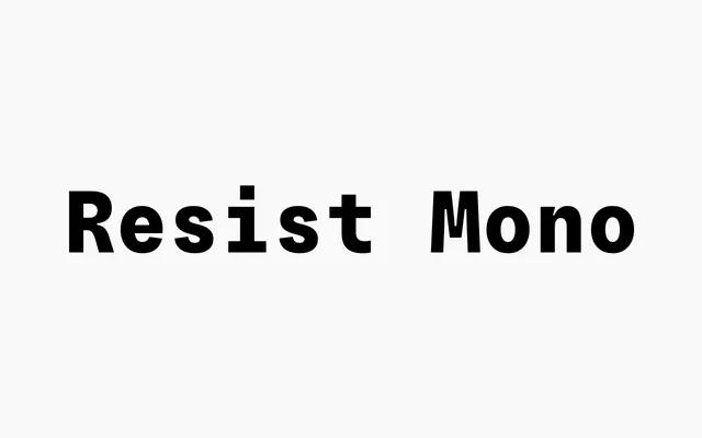 Resist Mono specimen from Groteskly Yours