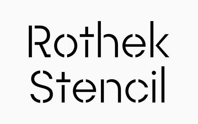 Rothek Stencil specimen from Groteskly Yours