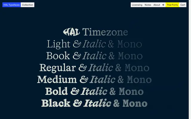 Vincent specimen from HAL Typefaces
