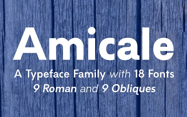 Amicale specimen from Hanken Design Co.