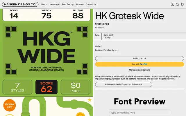 HK Grotesk Wide specimen from Hanken Design Co.