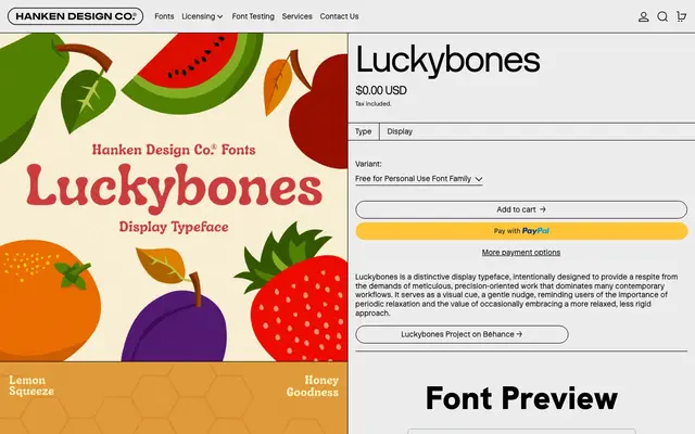 Luckybones specimen from Hanken Design Co.