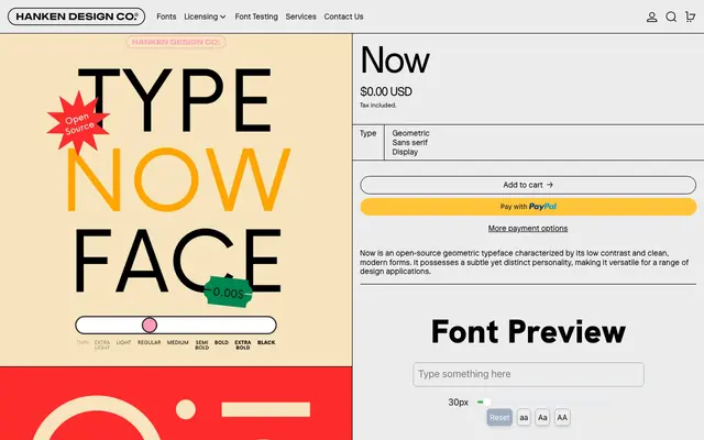 Now specimen from Hanken Design Co.