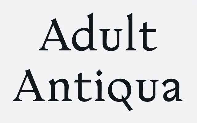 Adult Antiqua specimen from Helsinki Type Studio